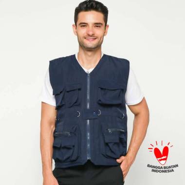 PROJECT VEST - SAFETY VEST - ROMPI POLOS BANYAK SAKU Navy XXXL