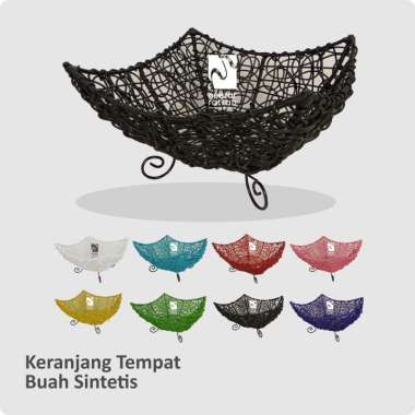 Keranjang Tempat Buah Rotan Sintetis OEM HITAM