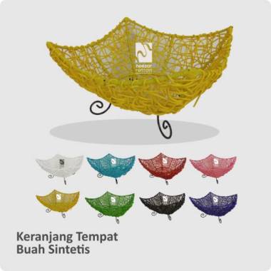 Keranjang Tempat Buah Rotan Sintetis OEM KUNING