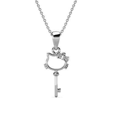 Kitten Key Pendant - Kalung Crystal Swarovski by Her Jewellery