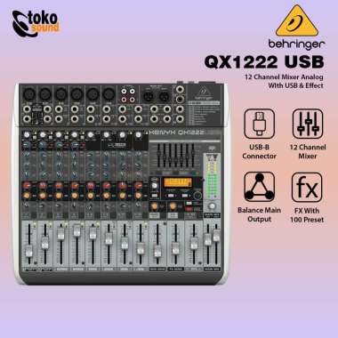 Behringer Xenyx QX1222USB Mixer with USB and Effects