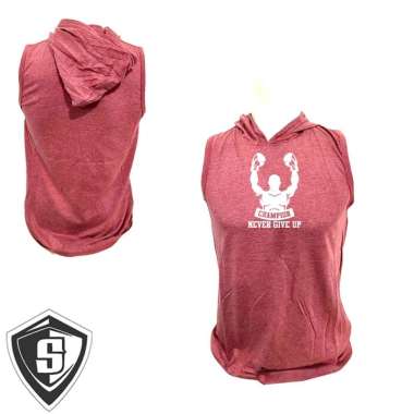 SInglet Hoodie Tuton CHampion Bodyfit Pria L