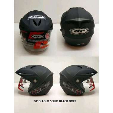 Helm Half Face GP Diablo Solid Blackdoff