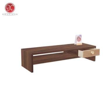Stand Monitor Tempat PC Dudukan Komputer 1 Laci Plus Tempat Keyboard Stand Monitor - Coklat