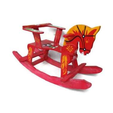 Mainan kuda jungkit horse / mainan anak kuda kayu goyang / kursi kuda Rotan