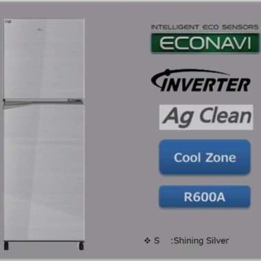 Kulkas Panasonic 2 Pintu NR-BB210V-S Inverter Econavi 210VS 210 L