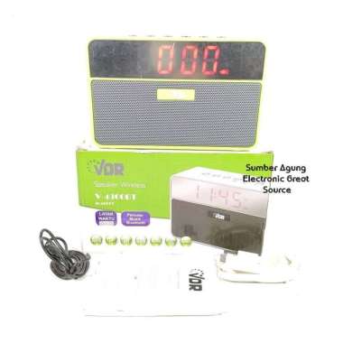 Speaker Wireless VDR V4300BT SCARLET Digital Layar Waktu Bluetooth USB
