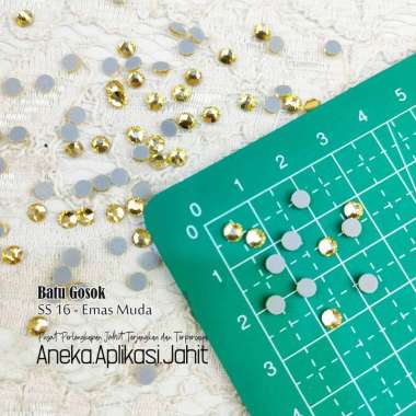 1.440 BIJI PAYET KRISTAL TEMPEL HOTFIX BATU MOTE PAYET GOSOK SS 16 HITAM(902)