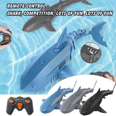 RC Ikan Hiu Shark Mainan Anak Hiu Remote Remot Mainan Unik Waterproof Hitam