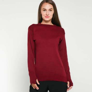 VM Sweater Rajut Oblong Polos Basic Semua Ukuran maroon