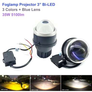 Foglamp Projector Projie 3 Warna Blue Lens 3 Inch VOXX LED M617 Universal
