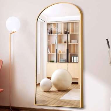 CREDENZA - Cermin Badan Besar Full Modern Setengah Lingkar Gold