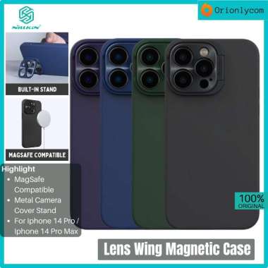 Case Iphone 14 Pro / 14 Pro Max NILLKIN Lens Wing Metal Camera Cover Stand Casing Iphone 14 Pro Max 