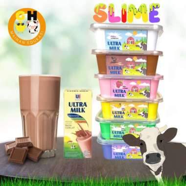 Slime Ultramilk 200ml Aroma Susu BONUS slime activator Tofu Slime Jiggly by GHEduPlay STRAWBERRY