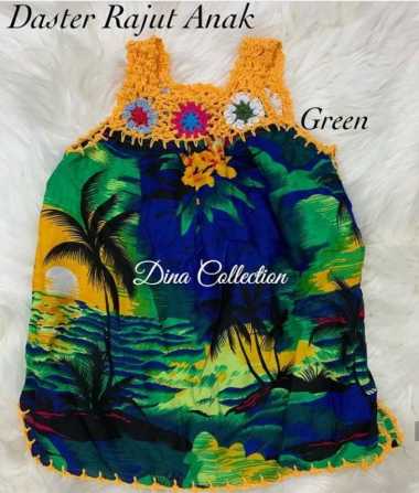 Daster rajut anak 2 tahun hijau