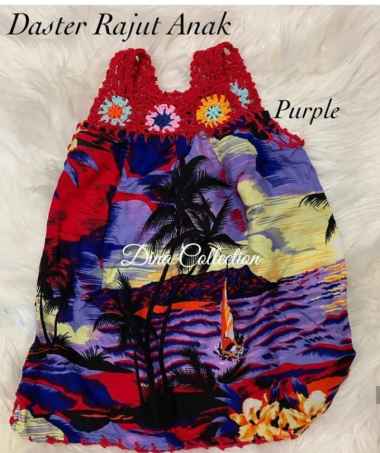 Daster rajut anak 2 tahun ungu