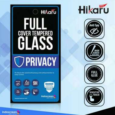 HIKARU Full Cover Privacy Tempered Glass for Apple iPhone 8+ Plus (F.Set) - Anti Gores Kaca SPY Appl