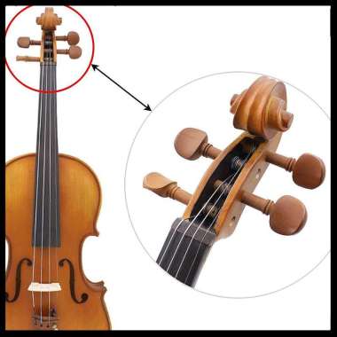 Dryer Tuning Machine Peg Biola Violin Jujube Wooden Brown 4/4 Set 4Pcs Coklat