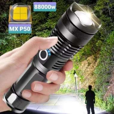 Paket lengkap Senter LED Tactical 200000 Lumens Xhp 50 - Kualitas