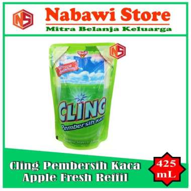 Nabawi Store. Cling Pembersih Kaca Apple Fresh 425 mL Refill Apple Fresh