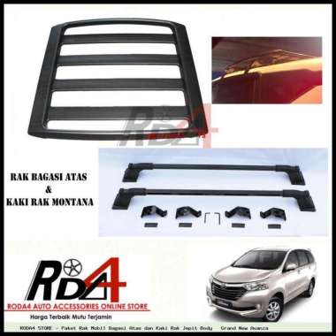 Paket Rak Mobil Bagasi Atas dan Kaki Rak Jepit Body Grand New Avanza