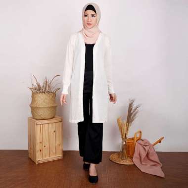 Harga Long Cardigan Putih Wanita 