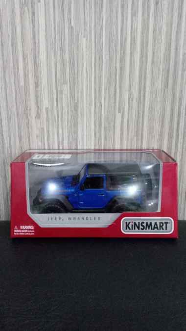 diecast mobil koleksi Jeep Wrangler biru kinsmart mobil mobilan diecast Jeep Wrangler biru mainan an