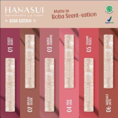 hanasui BOBA series | hanasui mattedorable lipcream BOBA series 05 Creamy Peach