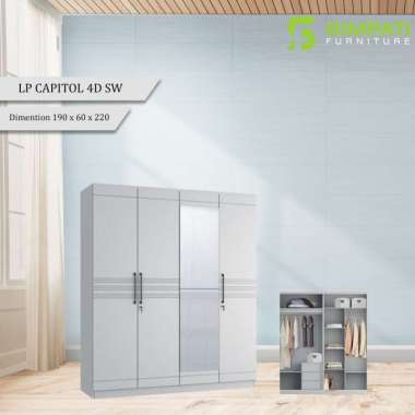 Lemari Pakaian 4 Pintu Swing + Cermin Siantano LP Capitol 4D SW