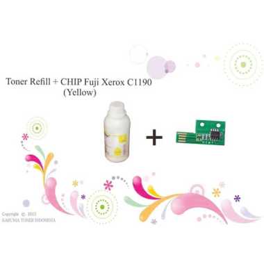 Toner Refill + CHIP Fuji Xerox C1190 (Yellow) Murah Kuning