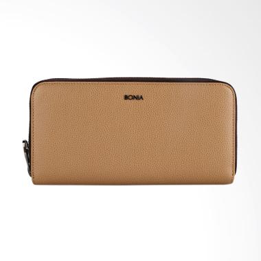 Bonia Double Zip Purse Dompet - Dark Beige