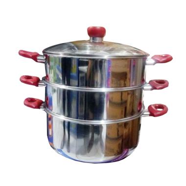 Supra 3 Susun Panci Steamer [Gagang Merah/ 32 cm] STEAMER 3 - 32