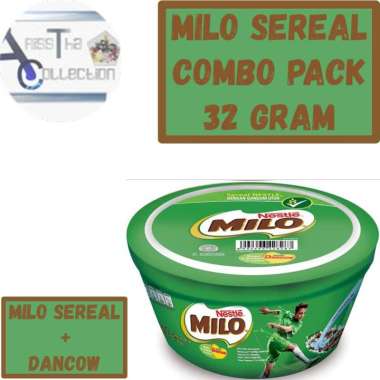 MILO COMBO PACK 32 Gram. Milo Sereal + Dancow Instan dalam 1 Cup