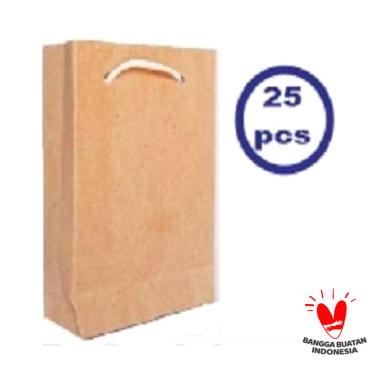 25pcs Tas Kertas Paperbag Souvernir Kecil Paper Bag Kantong Polos coklat tua motif