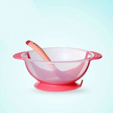 OEM ONE - C123 Mangkok + Sendok Makan Bayi Sensor Panas Mangkuk Tempat Makan Bayi Anti Tumpah Suctio