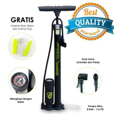 Magnolia Pompa Lantai / Pompa Angin / Pompa Ban / Pompa Sepeda Fixie / Pompa Motor - Jemboly Hitam