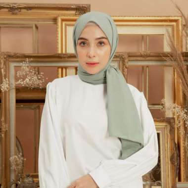 Lozy Hijab - Embroidery Signature Shawl Green Pastel
