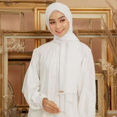 Lozy Hijab - Embroidery Signature Shawl White