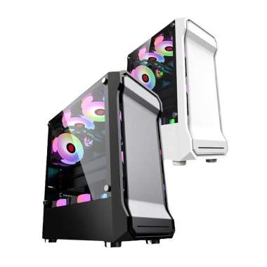 Casing Simbadda BattleGround 12 Case Gaming Simbadda ATX mATX Tempered Glass BLACK