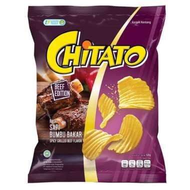 Promo Harga Chitato Snack Potato Chips Potato Spicy Griller Beef 68 gr - Blibli