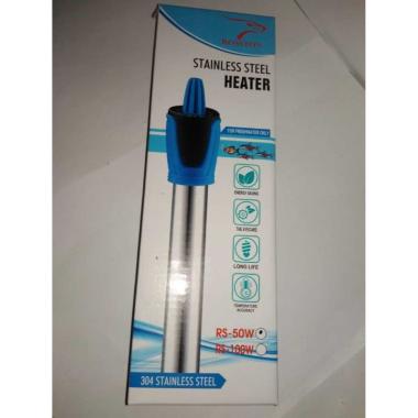 Heater Aquarium Stainless 50 watt Pemanas Air Aquarium Heater Roston