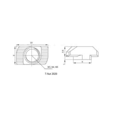 T NUT M4 2020 profil