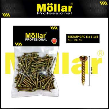 MOLLAR 93-007 Skrup GRC 6 x 1-1/4 Baut Sekrup Kalsiboard - 100 pcs