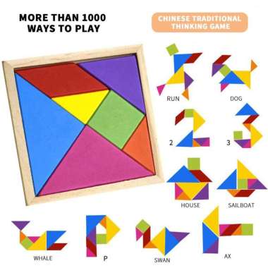 MAINAN EDUKASI ANAK - TANGRAM MINI  KAYU  - MAINAN ANAK PEREMPUAN | ANAK LAKI LAKI | KADO ULTAH ANAK