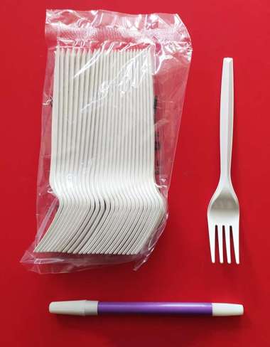 Garpu Plastik Garpu Makan Plastik Putih ( 25 Pcs )