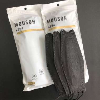 Masker Mouson KF94 Hitam 4Ply Protection Mask isi 10 pcs Evo 3D