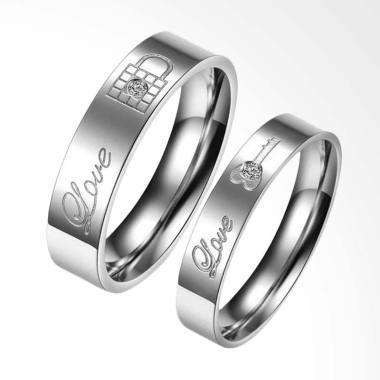 CDHJewelry Titanium Anti Karat CC013 Cincin Couple [Female 5 & Male 8]