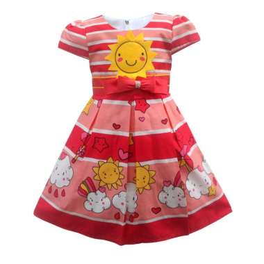 Two mix Baju Anak Perempuan Fashion Usia 1-12 Tahun / Dress Anak Cewek Motif Matahari 3992 3 Salem