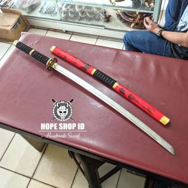 KATANA ZORO RED BLACK ABSTRACK TAJAM IRIS KERTAS