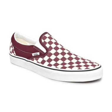 checkerboard vans burgundy